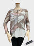 Asymmetrical Mesh See - Through Poncho Top - T2637